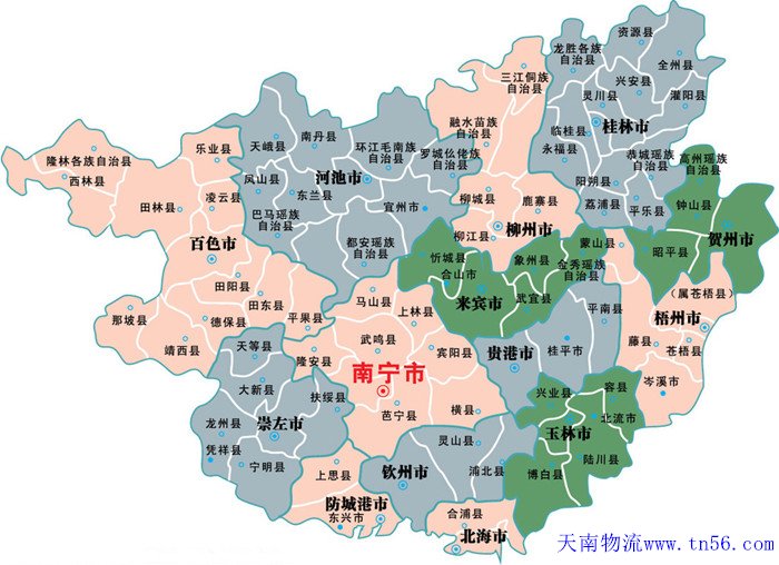 广西省物流运输舆图